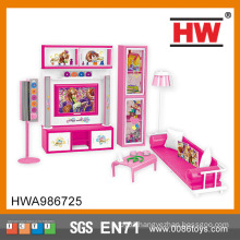 Hot Sale Plastic Pink Girl's Toy Living Room Furniture